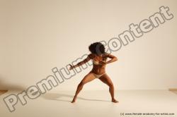 Underwear Gymnastic poses Woman Black Moving poses Slim medium brown Dynamic poses Academic